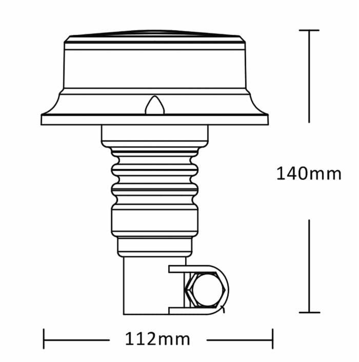 Lampeggiante Ama LED per Trattori - 16 LED, 12-24V, Base Flessibile, 7 Funzioni Flash